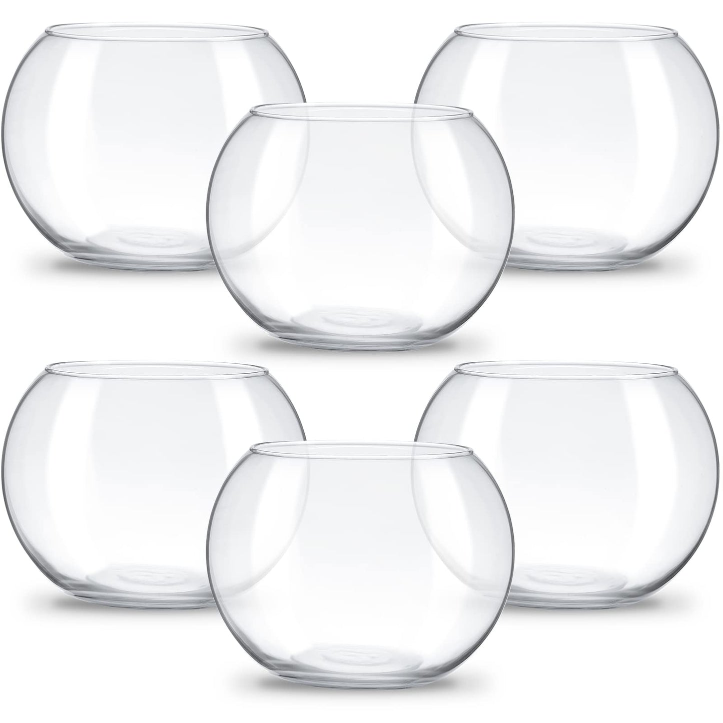 Clear Bowl Glass Vase Bubble Glass Round Vase Clear Bubble Planter Terrarium Fish Bowl Vase for Wedding Event Home Decor Flowers Fish(6 Pcs,4.5 x 3.7 x 5.9 Inch)