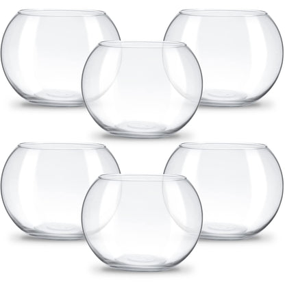 Clear Bowl Glass Vase Bubble Glass Round Vase Clear Bubble Planter Terrarium Fish Bowl Vase for Wedding Event Home Decor Flowers Fish(6 Pcs,4.5 x 3.7 x 5.9 Inch)