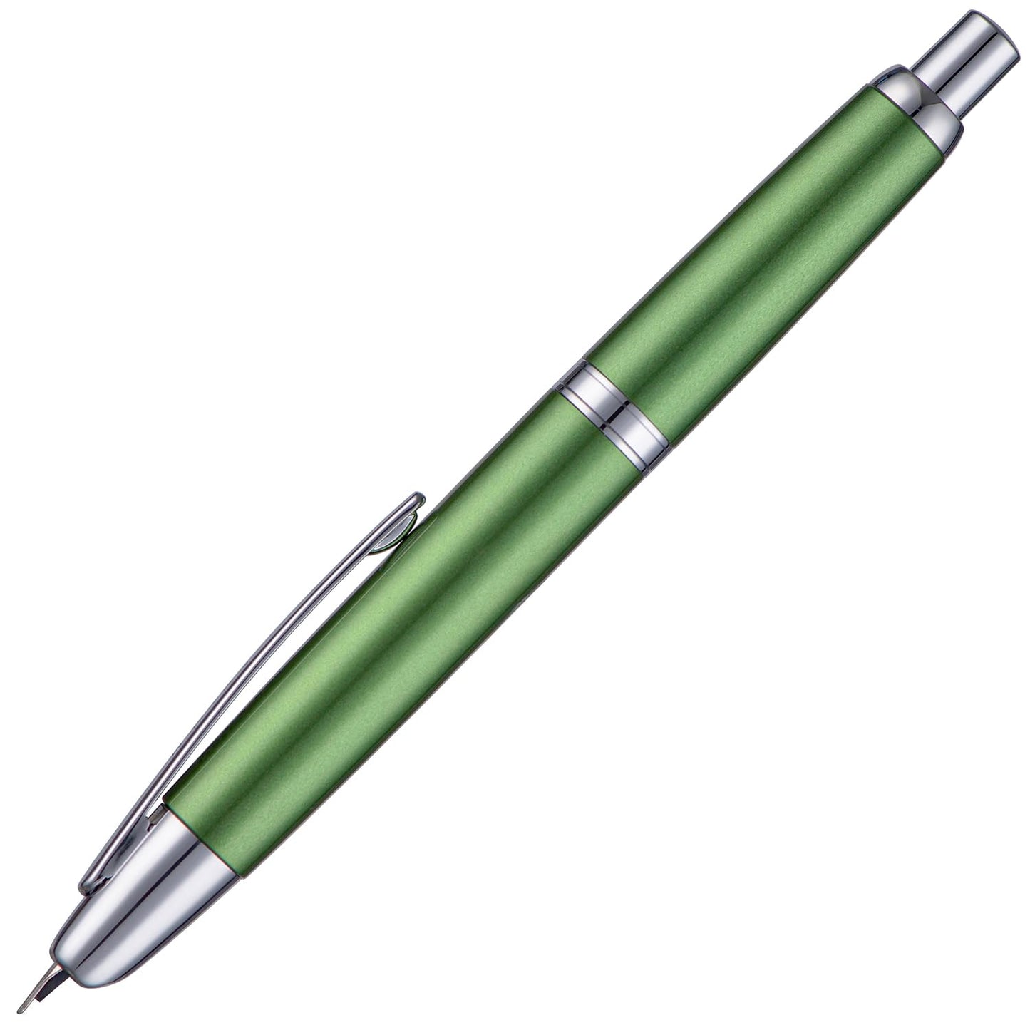 Jinhao 10 Press Fountain Pen with Box, Sea Pine Green Retractable Extra Fine Nib with Ink Converter Set (Silver Clip)