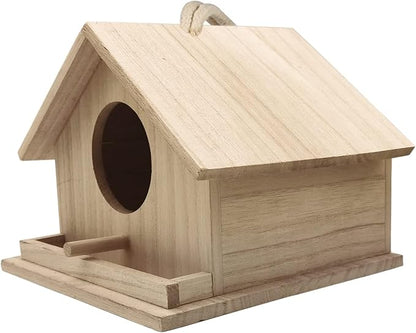 Bird Houses for Outside Bluebird Houses for Outdoors Hanging Wooden Birdhouse Hand-Painted Bird Nest Garden Patio Decor for Wren Swallow Sparrow Throstle Finch