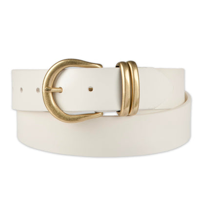 Levi's Women's Casual Double Metal Loop Belt, White, X-Large
