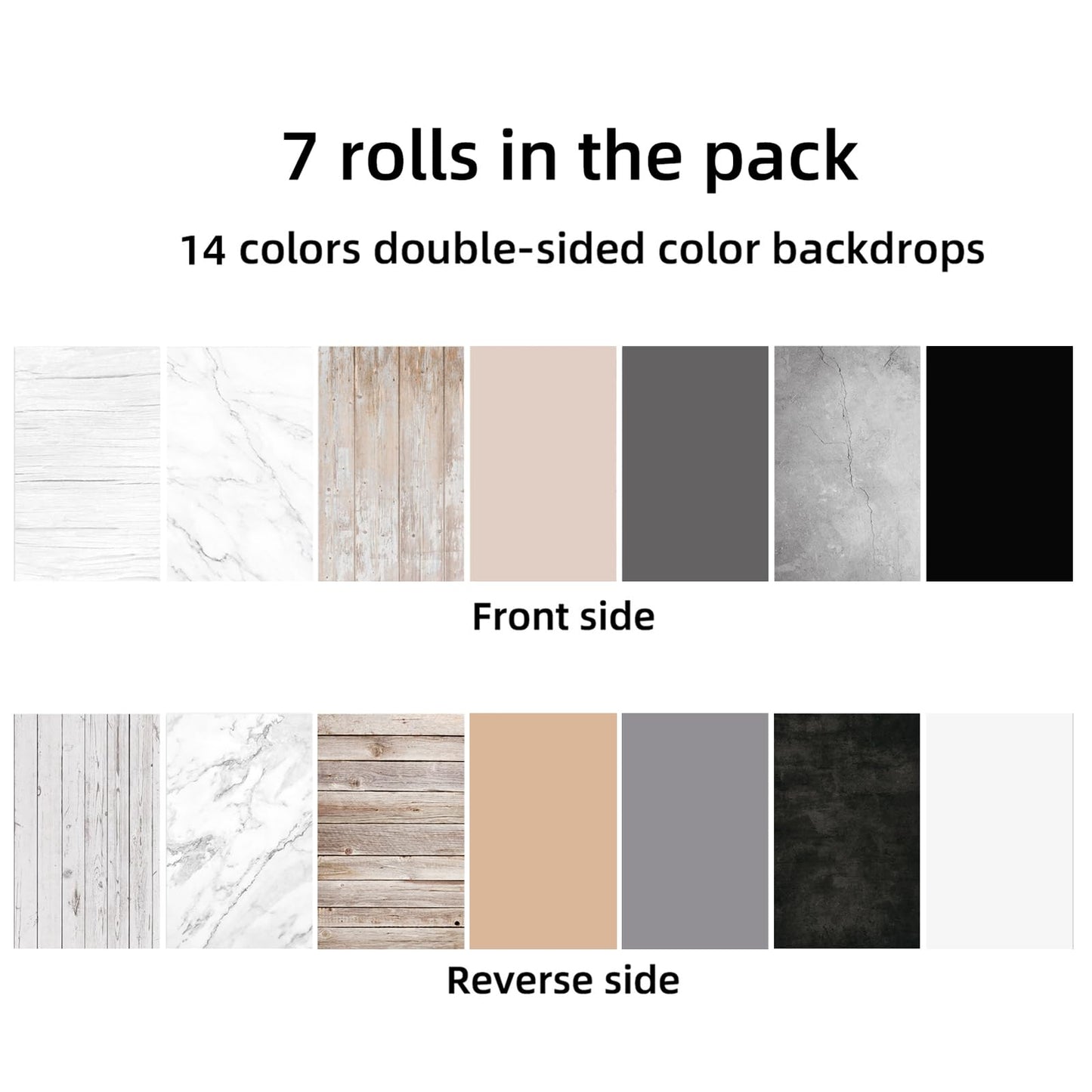 Yoocheese Photo Backdrop Kit, Double-Sided Paper Background with Stand, 22x34 Inch, 14 Colors, for Product Food Photography, Studio Tabletop Props
