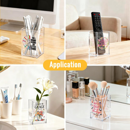 Mhfpl The Reader Acrylic Cosmetic Pencil Pen Holder Cup, Funny Bookworm Skeleton Theme Gifts for Bookworm Book Lover Reader Book Club Member College Student, Thank You Gifts for Librarian Teacher