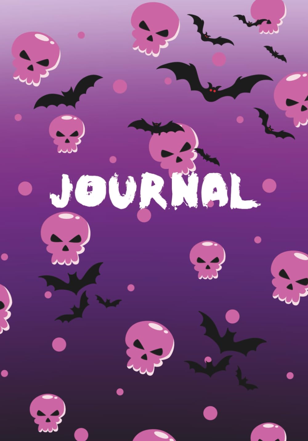 Skulls & Bats Halloween Journal: 7x10" ruled lined notebook, with a soft paperback cover, use as a notepad, memo book, great for adults, teens, ... supplies, note taking and use in the office