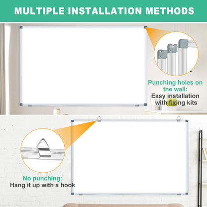 H-Qprobd White Board Dry Erase Boards for Wall 5' x 3' Magnetic Whiteboard - 60"x36" Aluminum Presentation Large Whiteboard with Long Pen Tray, 6 Markers, 2 Erasers &12 Magnets