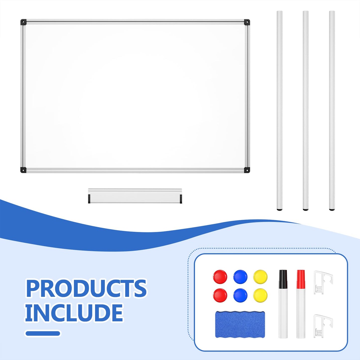 Whiteboard Easel 36 x 24 Inches, Magnetic Portable Dry Erase Board with Adjustable Tripod Stand, White Board Easel Stand for Office, Classroom & Home Teaching