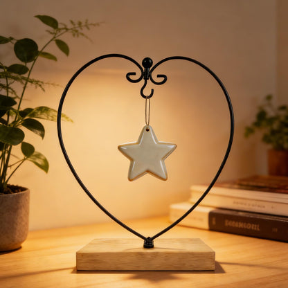 Aylbcz 11" Black Metal Ornament Stand Holder, Sturdy Iron Display Rack for Hanging Air Plant Terrarium Glass Globe Witch Ball, Home Holiday Christmas Decoration