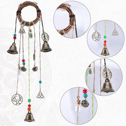 SUNNYCLUE 108Pcs Witch Bells for Protection DIY Witch Bell Ornaments Antique Boho Wishing Bottle Wreath Witchcraft Magic Witchy Bells Wind Chime Decoration for Door Knob Hanger Decor Home Gift