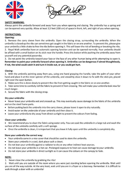 Royal Walk Large Umbrella for 2 Persons - 54 Inch Automatic Open, Wind Resistant, Fast Drying, Strong 16 Ribs, Travel 120cm