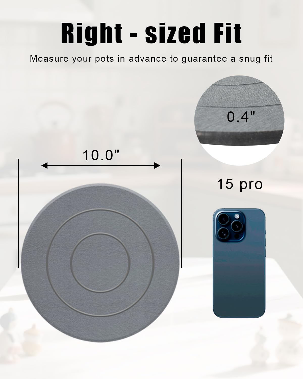 TBEECOZY Diatomaceous Earth Plant Saucer Instant Dry, 2 Pack 10 inch Super Absorbent Plant Trays for Pots, Plant Water Catcher Tray, Plant Drip & Drainage Tray for Indoor, Gray