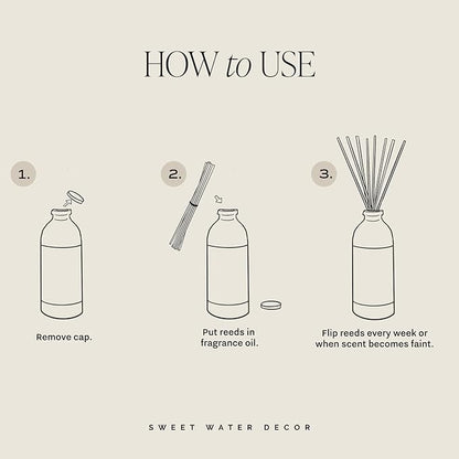 Sweet Water Decor Be Still & Know Clear Reed Diffuser Set – Aromatherapy Home Fragrance with Sea Salt, Jasmine, Cream & Wood Notes – Long-Lasting Scent for Bedroom & Bathroom – Lasts Up to 4 Months