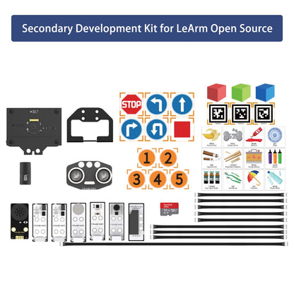 Secondary Development Kit for LeArm Open Source Upgrade, with WonderMV AI Vision, WonderEcho Voice Module, Wireless Controller, Ultrasonic/Touch/Acceleration Sensors (Not Included LeArm Robot Arm)