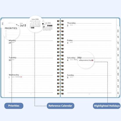 Planner 2026-2027, Weekly and Monthly Academic Planner, July 2026 - June 2027, Hardcover Calendar Agenda Book for School Year Planning, School Supplies for Teacher and Student, Letter Size(8.5'' x 11'')