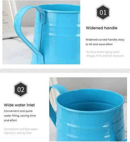 Metal Watering Can, 0.26 Gallon Sprinkling Can Plant Watering Can for Outdoor Indoor Plants, Watering Cans Gardening Tool Accessories, Galvanized Steel Watering Cans for Flowers (Orange)