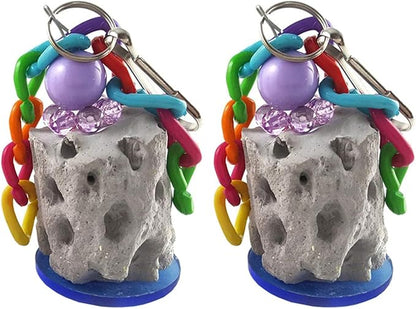 Wontee Bird Calcium Teeth Grinding Chew Treats Toy for Parrot Parakeet Cockatiel Conure Gerbil Rat Mouse Guinea Pig Chinchilla