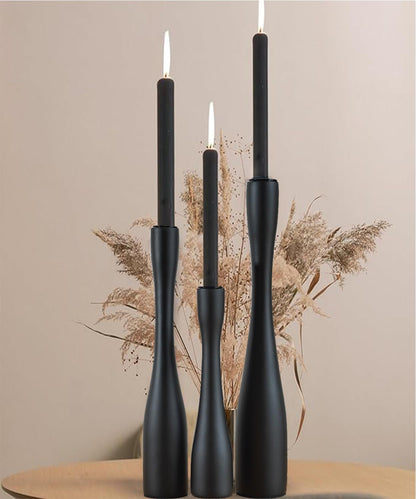 SDALI HOME Candle Holder Black Candlestick Holders 3,Tall Taper Candle Holders Set of 3 for Candlesticks(12"/10"/7.5" H),Modern Farmhouse Candle Stick Candle Holder for Decor