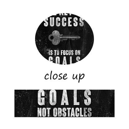 Inspirational Office Canvas Wall Art Motivational Poster Positive Quote The Key to Success Is to Focus on Goals Not Obstacles Wall Decor Pictures Print Artwork for Classroom home[12''W X 18''H]