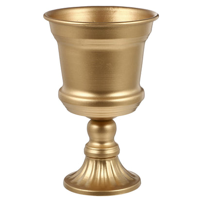 Yardwe Iron Urn Planter, Rustic Metal Flower Pots Decoration Vase for Wedding Party Home Garden Porch Front Door Decoration (Gold)