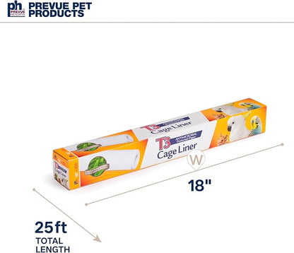 Prevue Pet Products T3 Cage Liner - Bird Cage Accessories, 25 Ft Odor Absorbent Protection, Universal Liner for All Birds, Fits Small, Medium, and Large Enclosures, Simplifies Cleaning - Regular Size