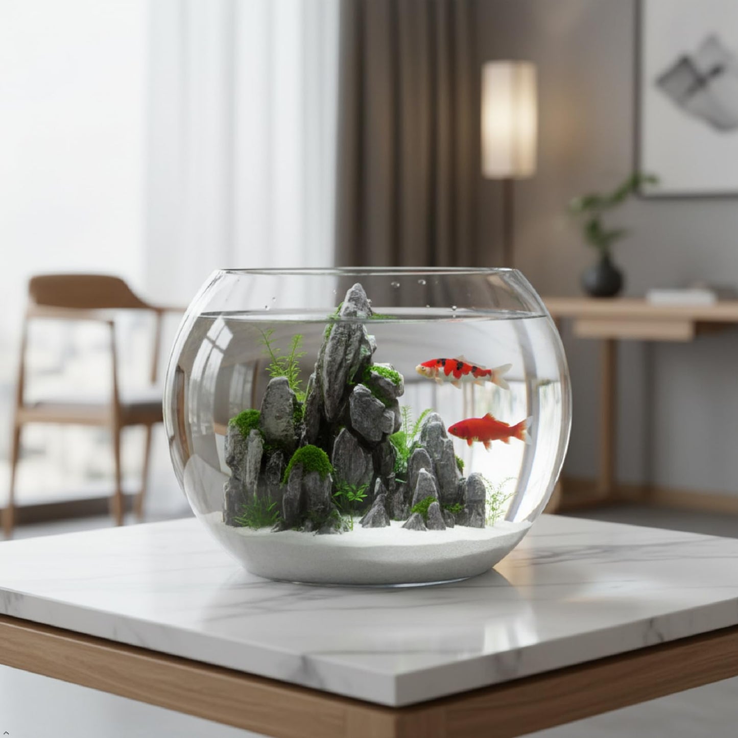 1 piece Bowl Glass Vase,Bubble Bowl, Fish Bowl for Wedding, Lotus hydroponic Plants, Home Decoration, can be Used as a Fish Tank (7.9IN)