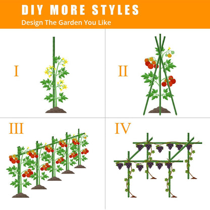 LAVEVE Garden Stakes 58 Inches Heavy Duty Steel Tomato Stake, Plastic Coated Support for Securing Trees, Climbing Plants, Cucumber, Beans, Pack of 40