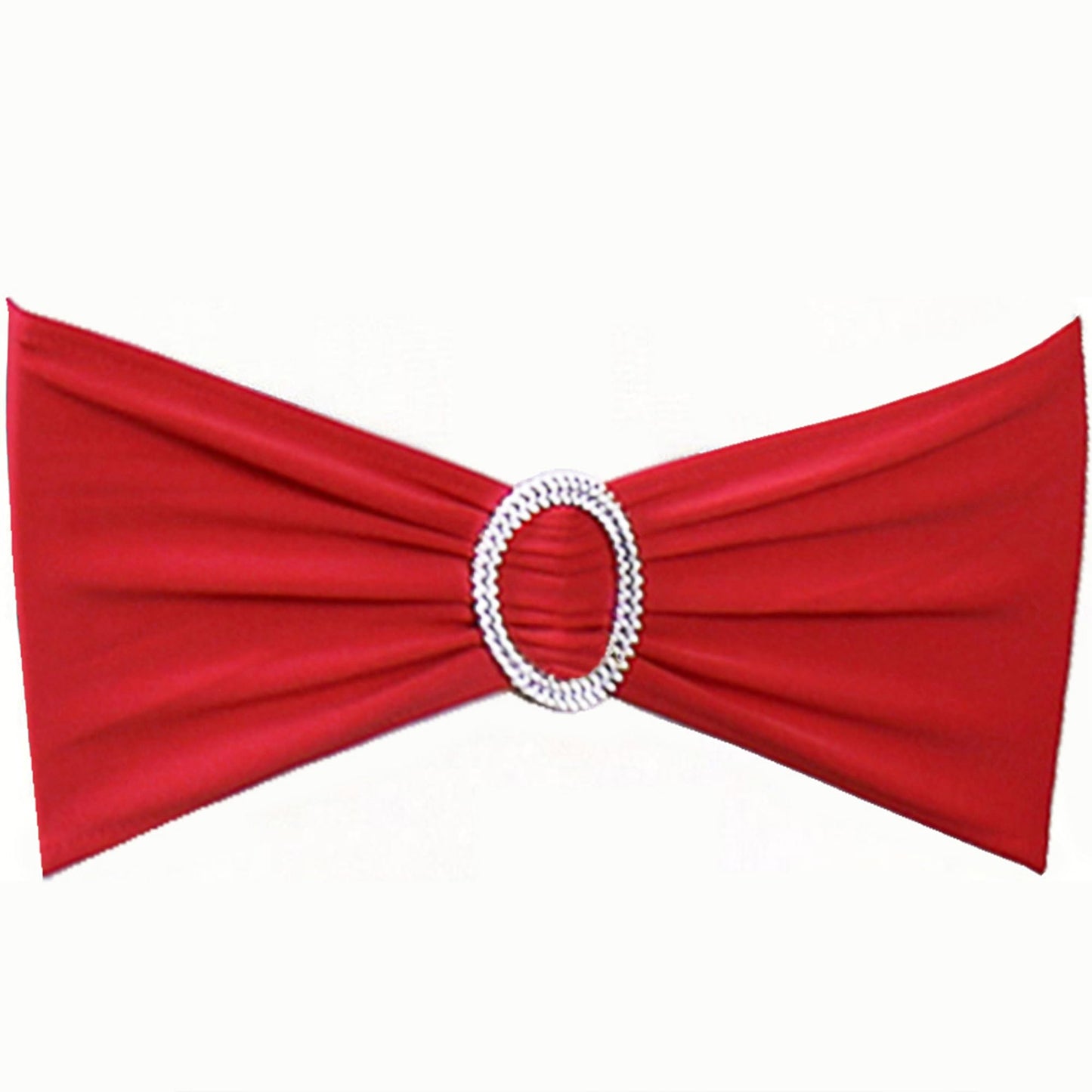 SINSSOWL Wedding Red Chair Sashes 100 Pack Spandex Chair Bows Bands with Buckles for Party Birthday Bridal Shower Engagement Banquets Anniversary Christmas Outdoor Events Decorations (Red)