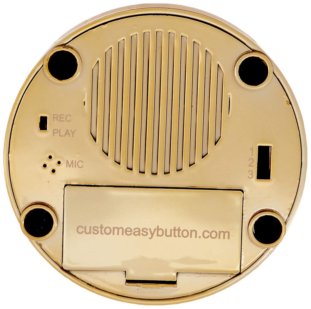 3-Message Recordable Button by Custom Easy Button® (Mirror Gold 3 Message Sequencer)