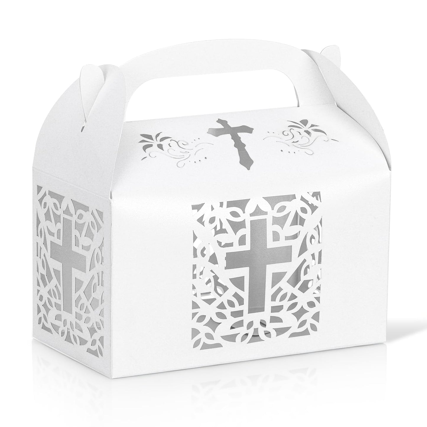 KAZIPA 12PCS Party Favor Bag Boxes, Goodie Favor Boxes for Treats Cookies Candies, Ideal for Theme Birthday Party, 6.5x3.5x3.5 Inches(White)