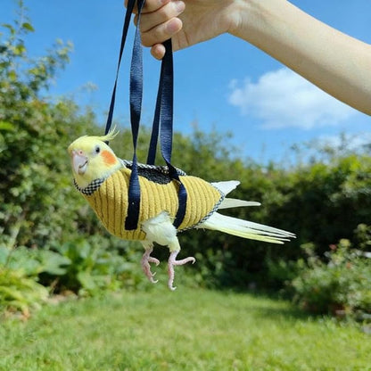 Bird Sling Carrier Bag, Parrot Restrained Vest Escape Resistant Birds Carrier Harness for Budgie, Cockatiel, Green-cheeked Conure, Soft Bird Diaper Flight Suit, for Daily Outdoor & Nail Trimming (S)