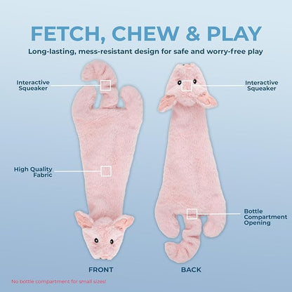 Best Pet Supplies Squeaky Dog Toys with Soft Durable Fabric for Small, Medium and Large Pets Interactive Toy for Indoor Play, Supports Active Biting and Play - 1Wild Duck, Pig, Large