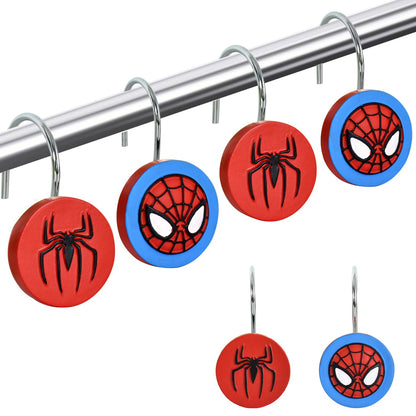CTOHN 12 Pieces Spider Shower Curtain Hooks Rings, Decorative Shower Hooks for Shower Curtain, Stainless Steel Decorative Shower Hangers Rings for Bathroom