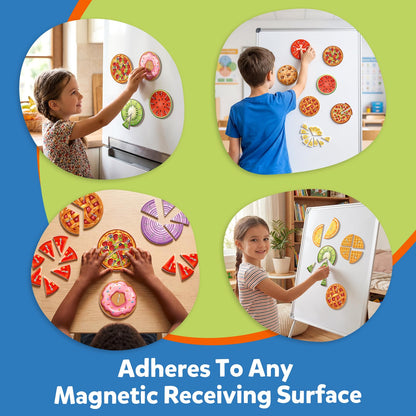 Aizweb Magnetic Fraction Tiles & Circles Set,Bars,Magnetic Fraction Educational Puzzle,Montessori Math Manipulatives,Fraction Learning Games for Elementary Classroom Homeschool Supplies