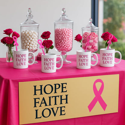Chengu 90 Pcs Breast Cancer Awareness Drink Stirrers 6 Inch Pink Ribbon Plastic Cocktail Swizzle Sticks Coffee Whiskey Beverage Stirrers for Breast Cancer Awareness Party Decorations
