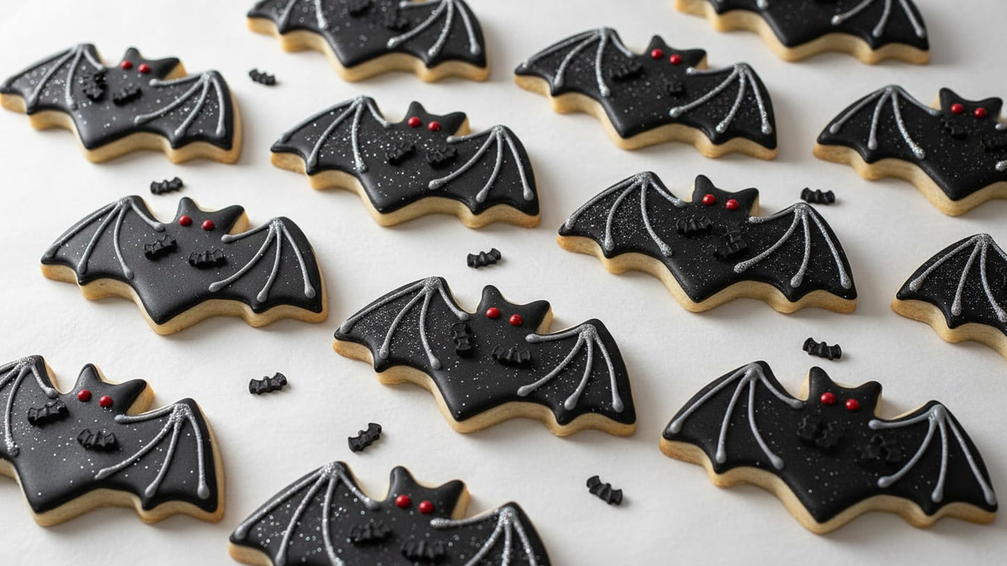 NCS Bat Shaped Edible Sprinkles – Black Cupcake, Cake & Cookie Decorations, 7 oz