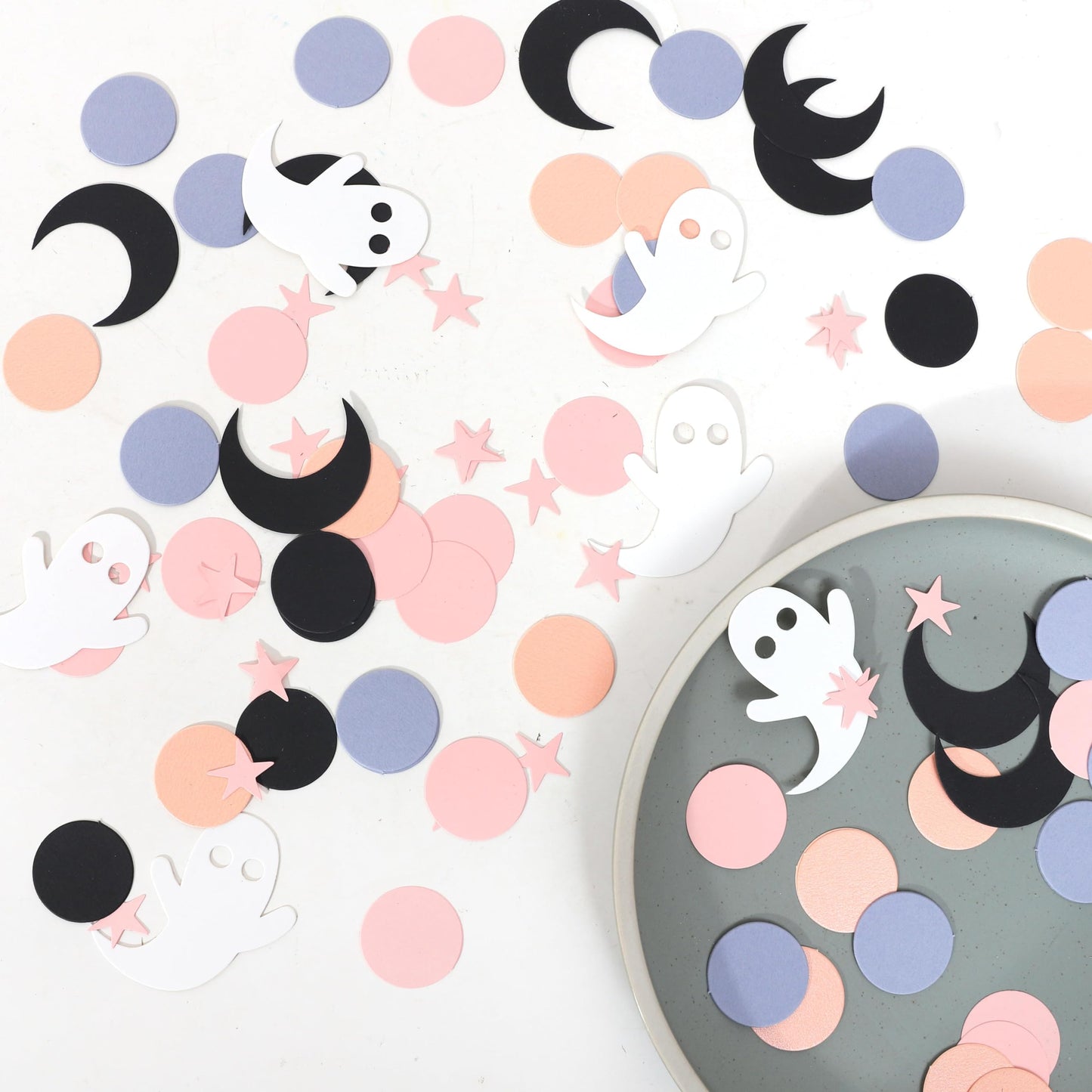 230psc Halloween Spooky Confetti - Pink HalloweenConfetti, Spooky One TwoSpooky Birthday Decorations, Halloween Table Decor, Girls Ghost Confetti