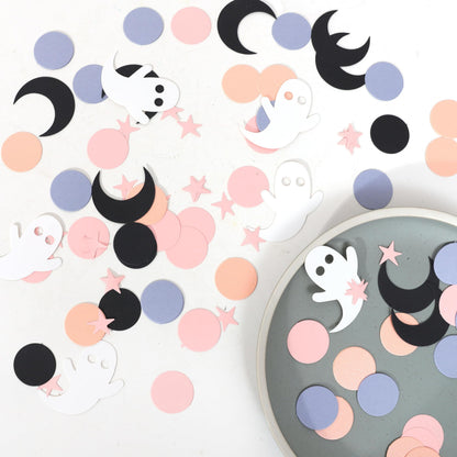 230psc Halloween Spooky Confetti - Pink HalloweenConfetti, Spooky One TwoSpooky Birthday Decorations, Halloween Table Decor, Girls Ghost Confetti