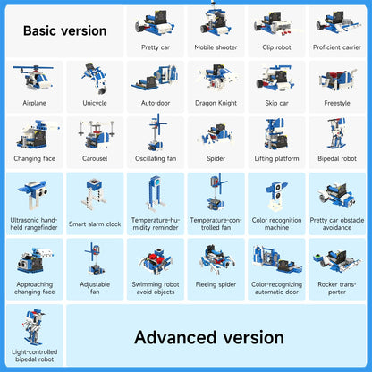 Yahboom Micro:bit Building Robot Kit 16 in 1 STEM Projects Standard with Sensor Module DIY (Standard Kit with microbit V2)