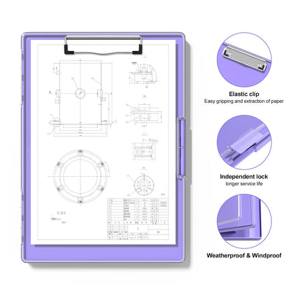 Hongri Clipboard with Storage, Purple 8.5 x 11 Folder Nursing Side Opening, Heavy Duty with Dual Compartment, Smooth Writing for Teachers, Classroom, Size 13.3 x 9.4 x 1.5 in, Office & School Supplies