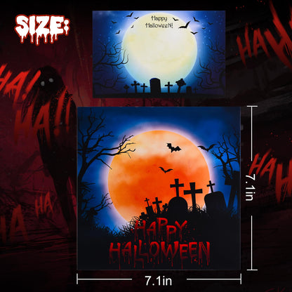 VIVIKEN Halloween Cards, Pop Up Lights Up Halloween Cards with Horror Sound