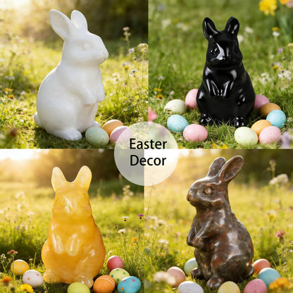 QLRSUXN White Opalite Bunny Figurine,Hand-Carved Rabbit Statue for Home Decor,1.6" Healing Crystal Desk Ornament,Easter Gift for Women Men,Lucky Feng Shui Charm for Office,Cute Animal Spirit Totem
