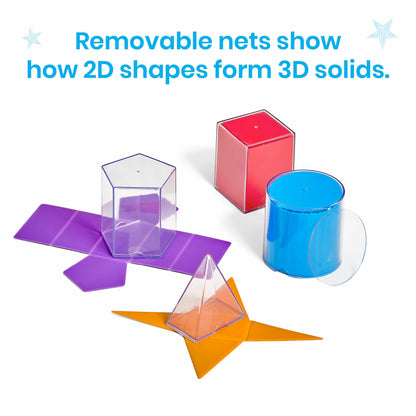 hand2mind Folding Geometric Shapes Advanced Set, 3D Geometric Shapes for Classroom, Geometry Manipulatives, Math Supplies, Montessori Math Materials, Teacher Must Haves, Home School Supplies