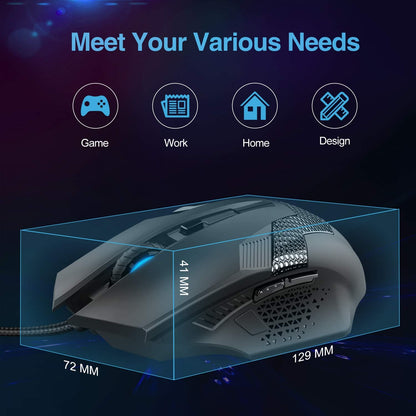 TECKNET Wireless Mouse-USB Ergonomic Optical Cordless Mouse with 8 Buttons,24-Month Battery Life,High-Precision 5 Adjustable DPI for PC/Mac/Laptop