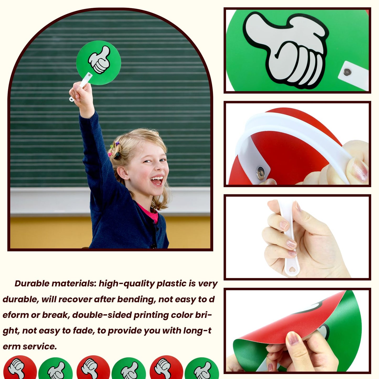 30 Pack Thumbs up Thumbs Down Classroom Voting Paddles Small Group Classroom Supplies Teacher Supplies, Yes or No Classroom Signs Student Supplies