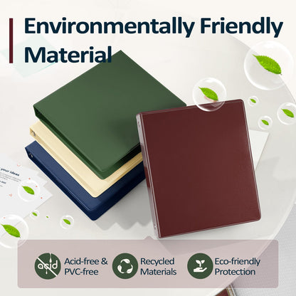 BinderX Extra Durable 3 Ring Binder, Round Ring 2 Inch Binders, Fits 450 Sheets of 8.5x11 Paper, Customizable View Cover with Inside Pockets, Cute 2" Binder, School Supplies for Girls, Burgundy Red