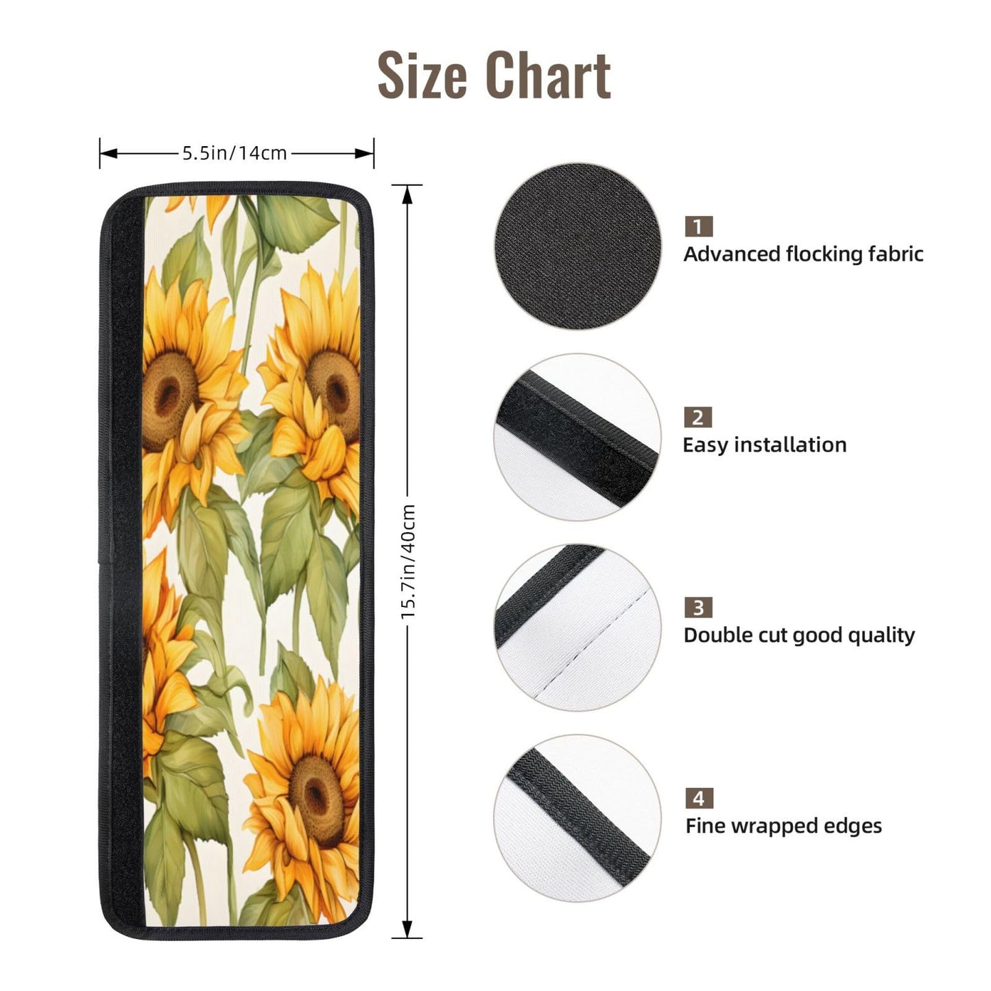 Refrigerator Door Handle Covers Set of 2 - Flower Sunflower - Washable Kitchen Appliance Handle Covers for Microwave Stove Oven Dishwasher Fridge Handle Protector