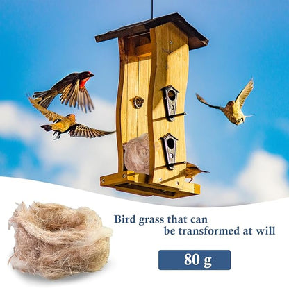 Natural Mixing Bird Nesting Materials,4 Kinds of Material Professional Ratio Matching Nesting Material Pads for Bird,Bird Nesting Material for Budgie,Parrot,Finche,Canaries,Other Birds（2.8oz/80g）