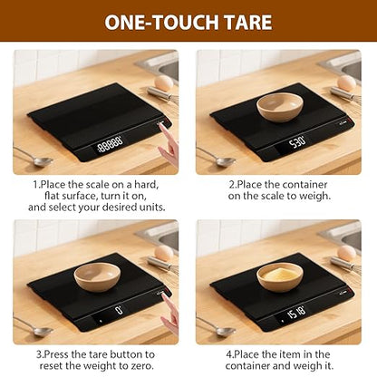 UNIWEIGH Digital Postal Scale with Backlit LCD, 15kg Grams/Oz/Lb/ML, Tare Function, Auto-Off, Large Platform for Mailing, Cooking, and Small Packages