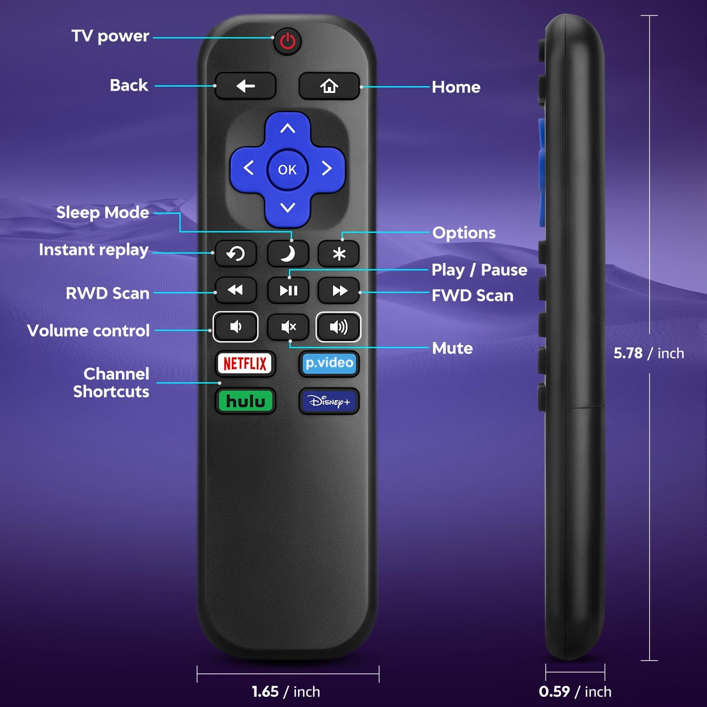 Voice Remote Control Replacement for Hisense Smart Google TV，Compatible with Hisense QLED UHD Mini-LED ULED Google TVs