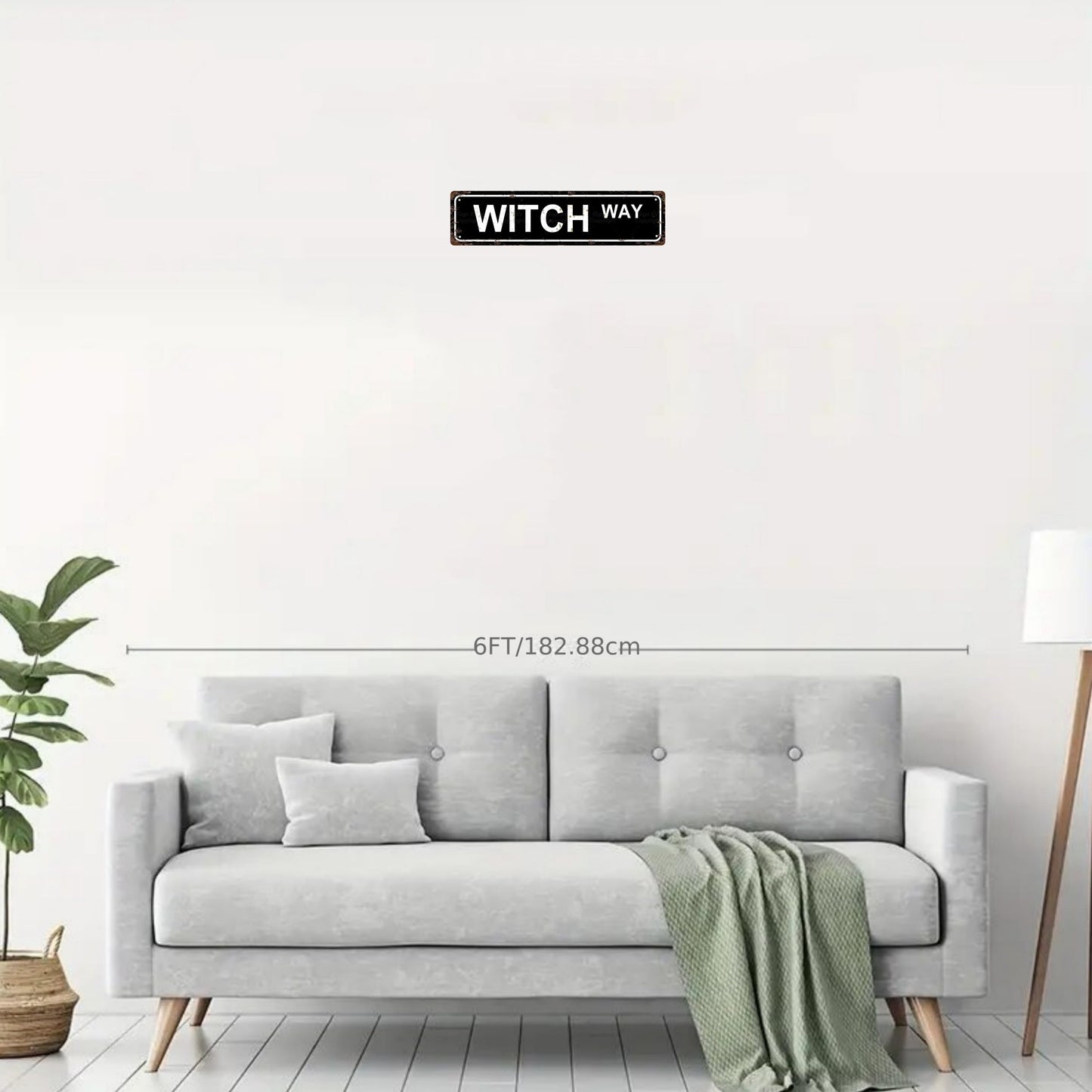 WITCH WAY HALLOWEEN Metal Tin Sign Bar Cafe Garage Cave Home Room Wall Bathroom Farmhouse Garden Porch Patio Decor, 8 x 8 Inch