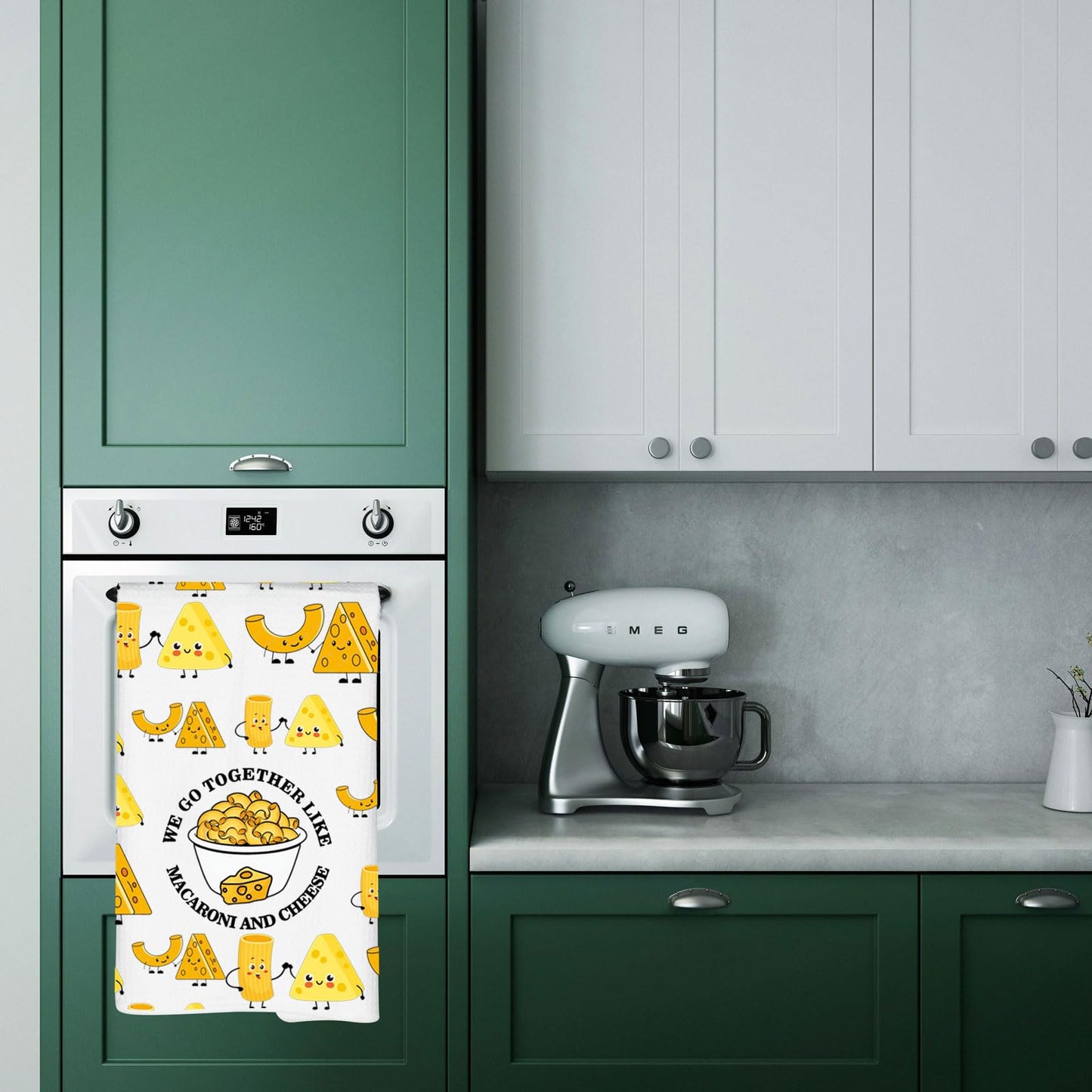 JNIAP Mac and Cheese Gift We Go Together Like Macaroni and Cheese Kitchen Towel Macaroni and Cheese Lover Gift (We Go Together)